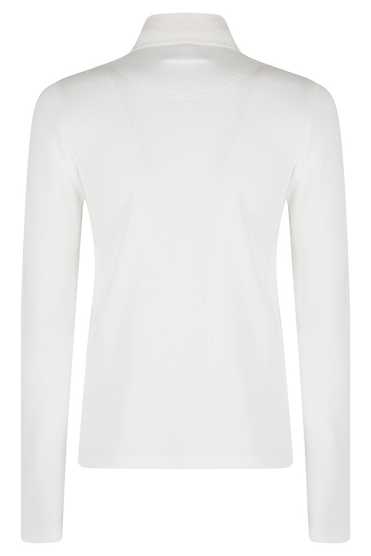 Mm6 By Maison Margiela Long-Sleeve White Shirt With Ribbed Back Detail