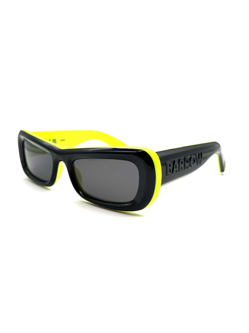 Barrow Angular Black Sunglasses With Yellow Accents