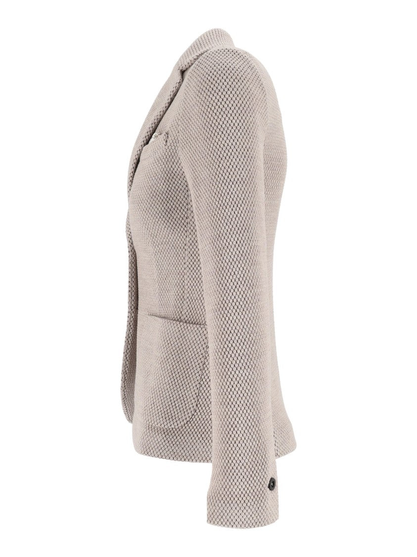 Circolo 1901 Virgin Wool Textured Knit Slim Jacket