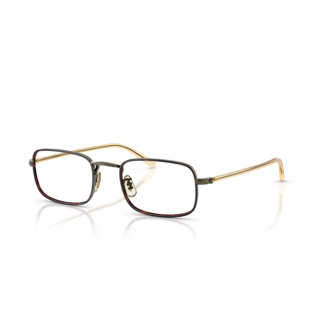 Oliver Peoples 0Ov1366t Rectangular Titanium Sunglasses With Gold-Tone Temples
