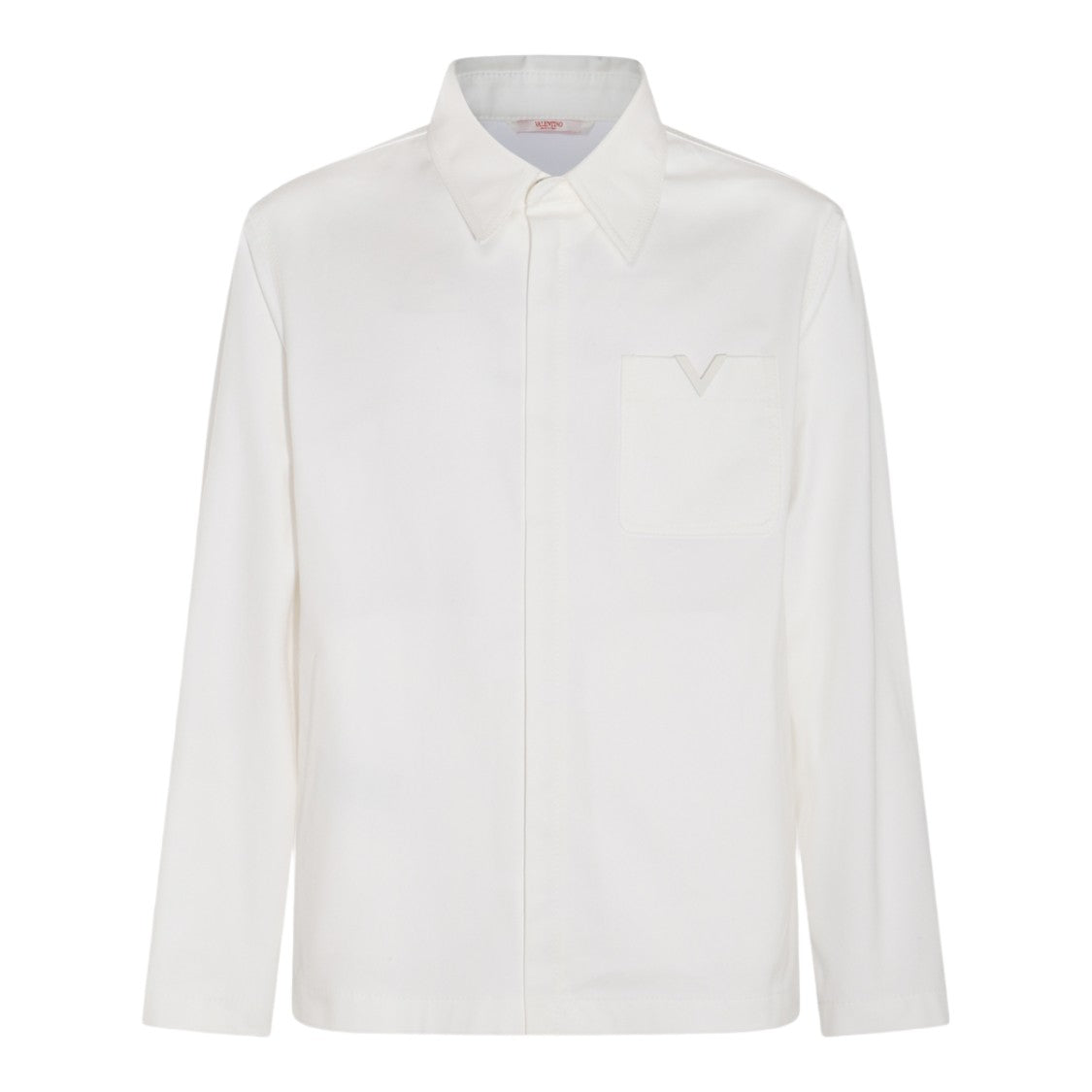 Valentino White Long-Sleeve Shirt With Classic Collar