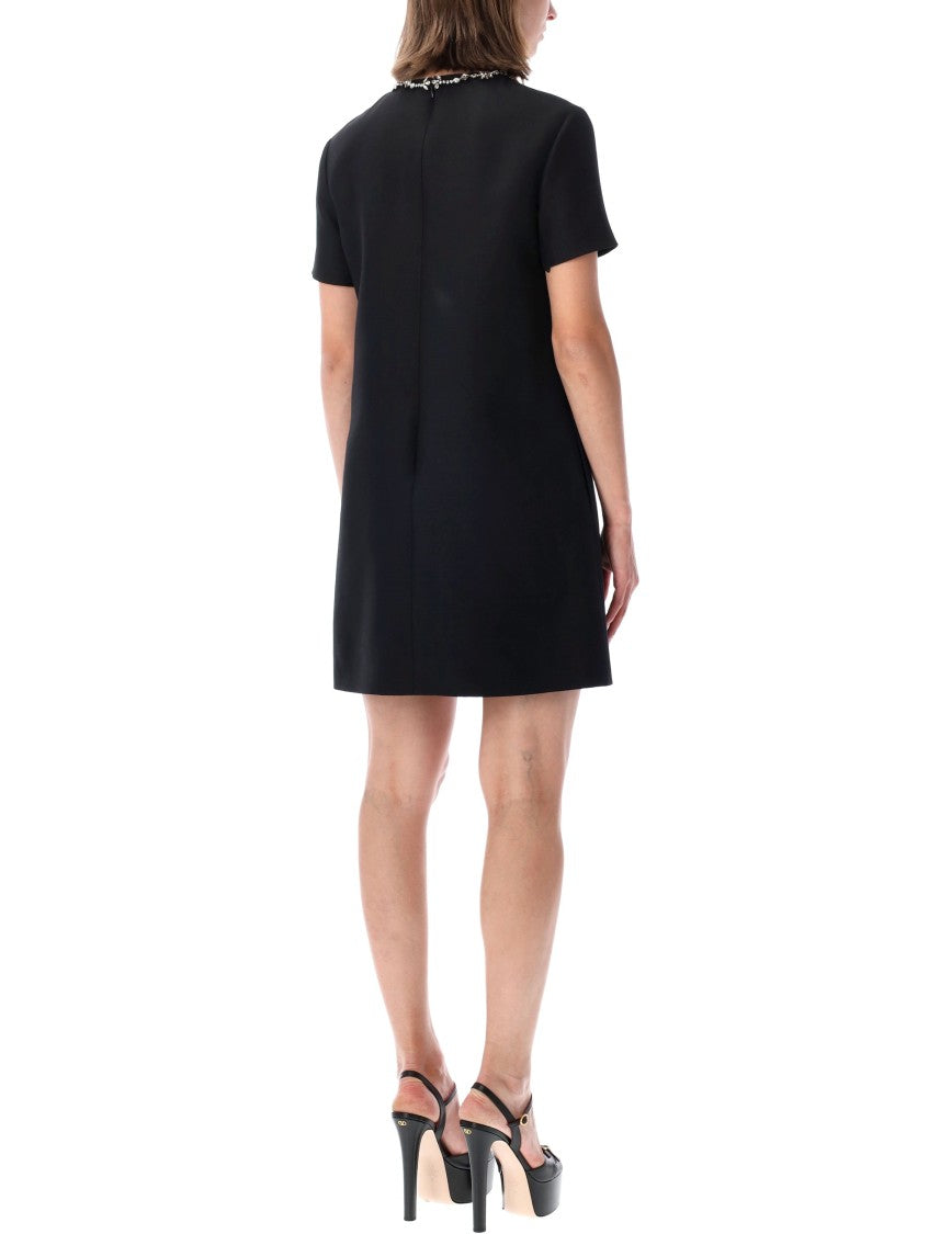 Valentino Garavani Crystal-Embellished A-Line Valentino Garavani Mini Dress