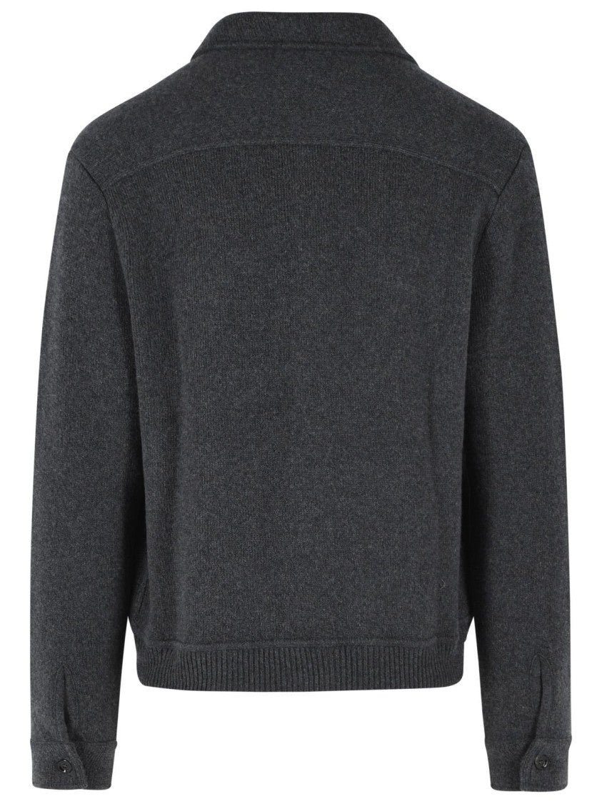 Lardini Knitted Cashmere Jacket With Classic Collar