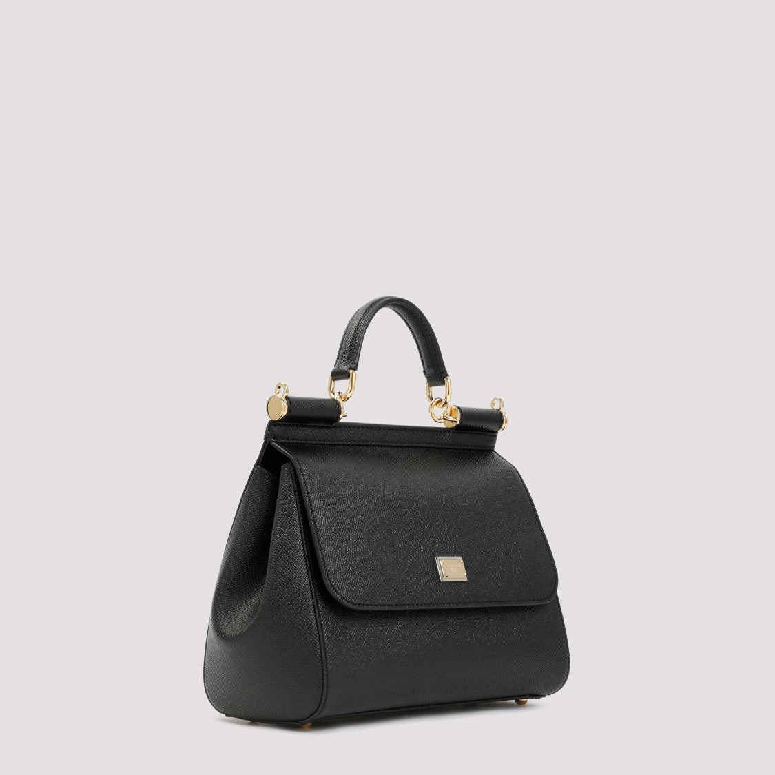 Dolce & Gabbana Black Saffiano Leather Sicily Bag