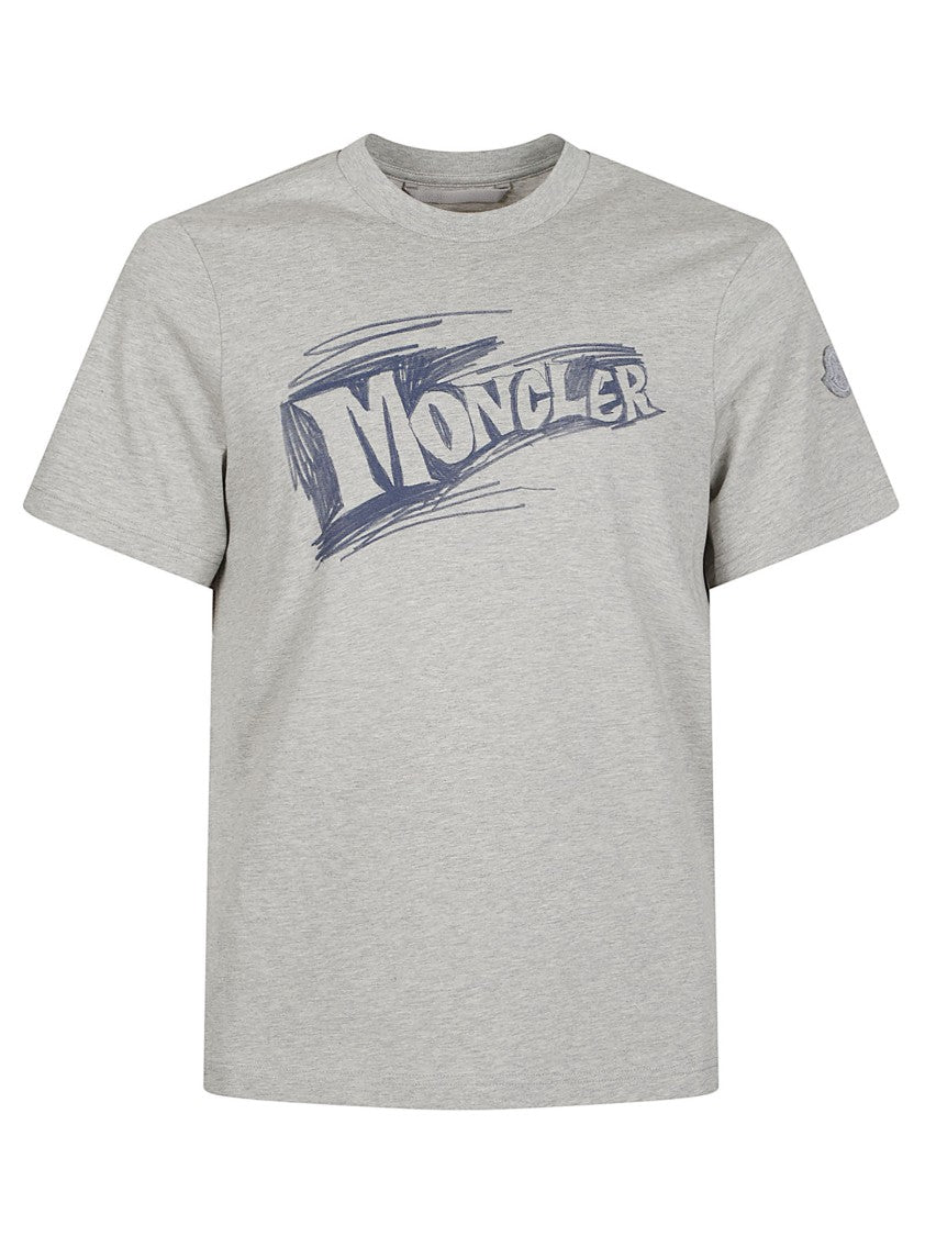Moncler Brushstroke Graphic Cotton T-Shirt