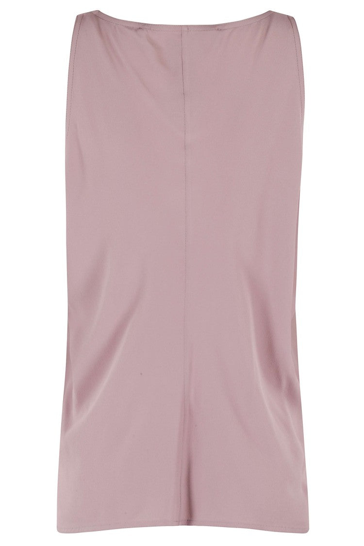 Federica Tosi Pink Sbieca V-Neck Acetate-Blend Tank Top