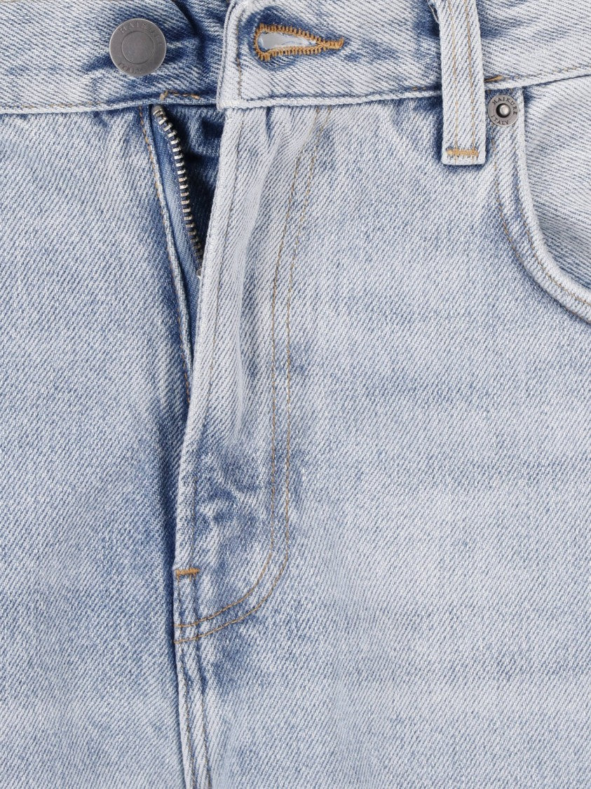Haikure Light Blue Clyde Rounded-Leg Cotton Denim Jeans