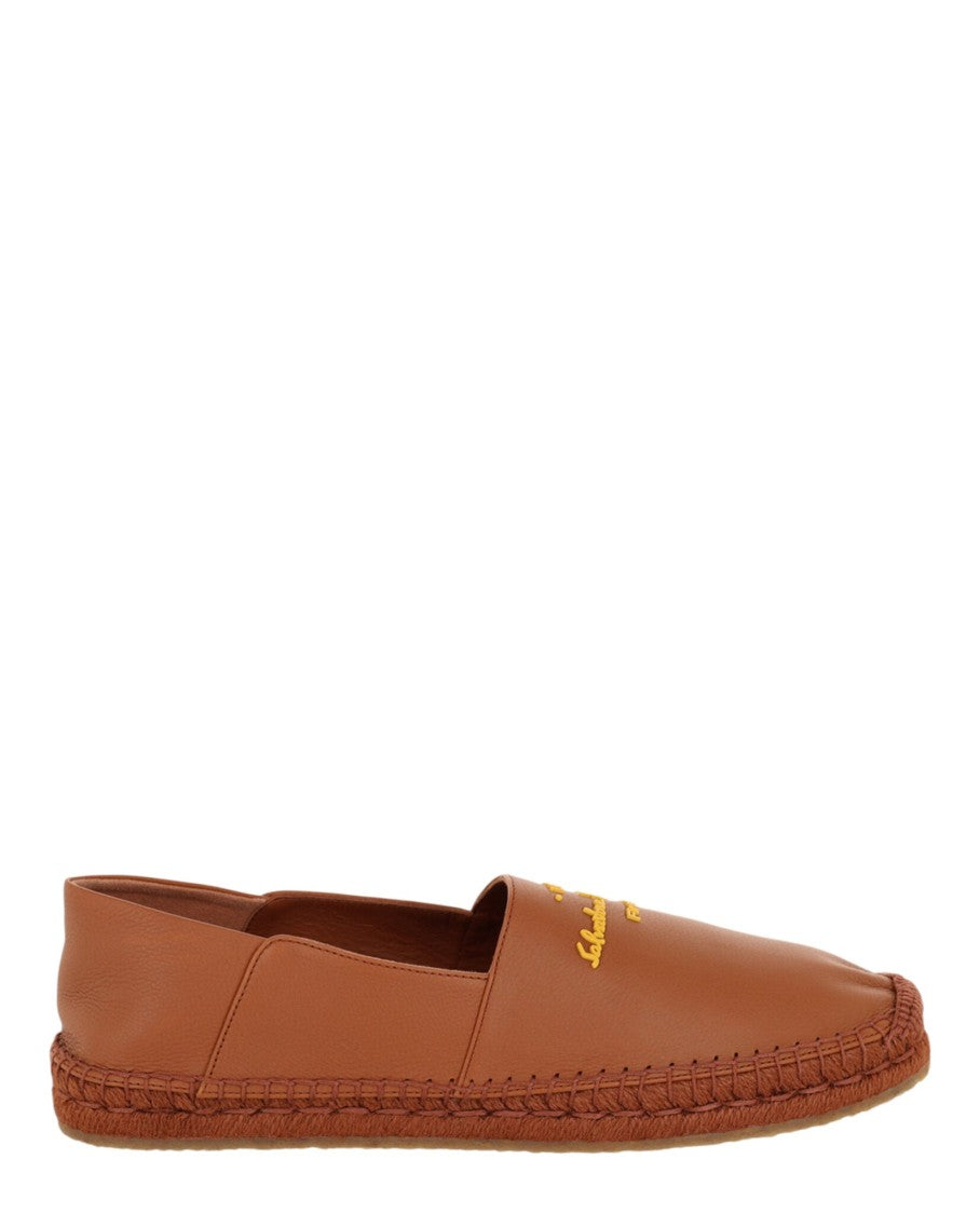 Ferragamo Gus Leather Espadrilles