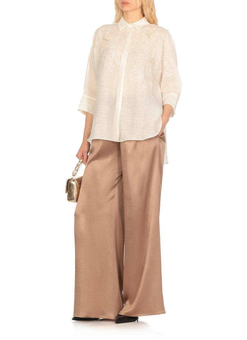 Antonelli White Linen And Silk Shirt