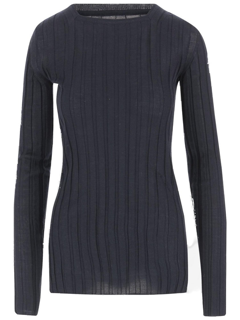 Carven Ribbed Wool And Silk Sweater