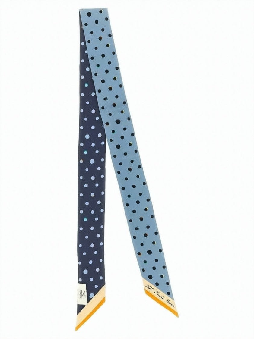 Fendi Dual-Sided Polka Dot Silk Scarf