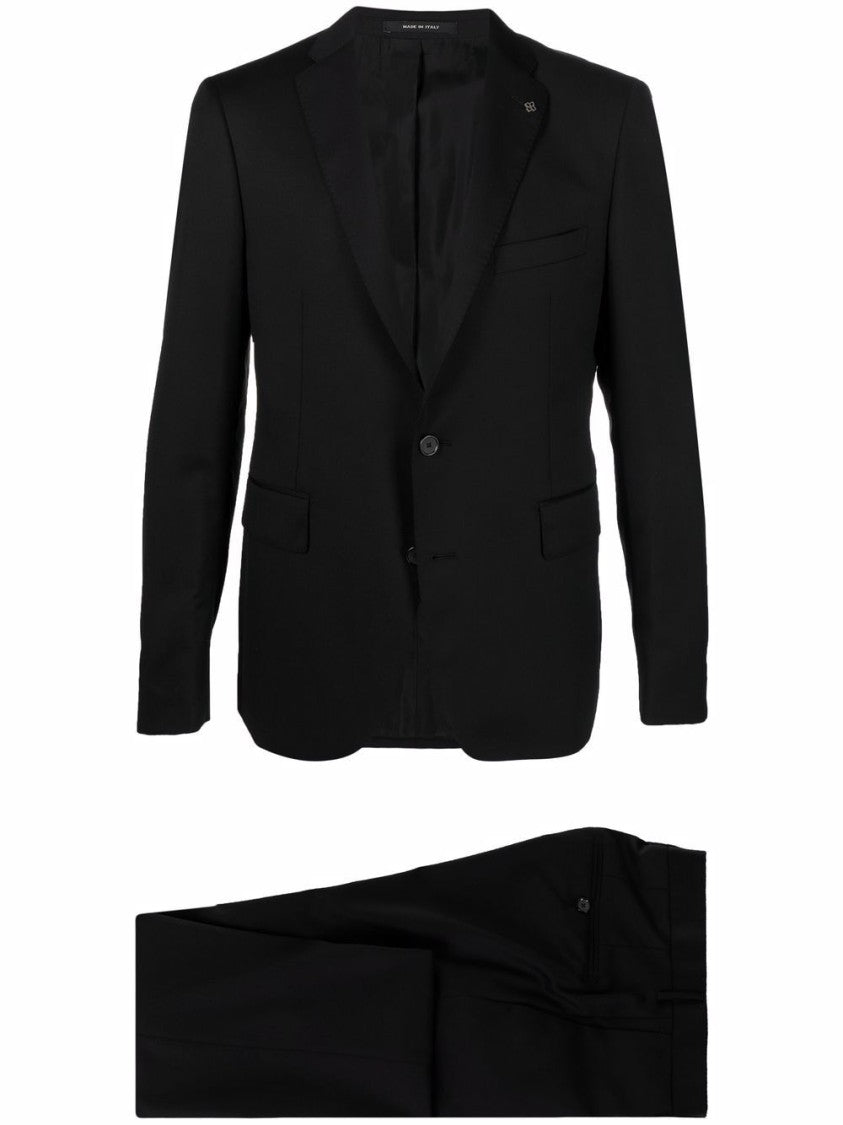 Tagliatore Black Wool Dress Suit