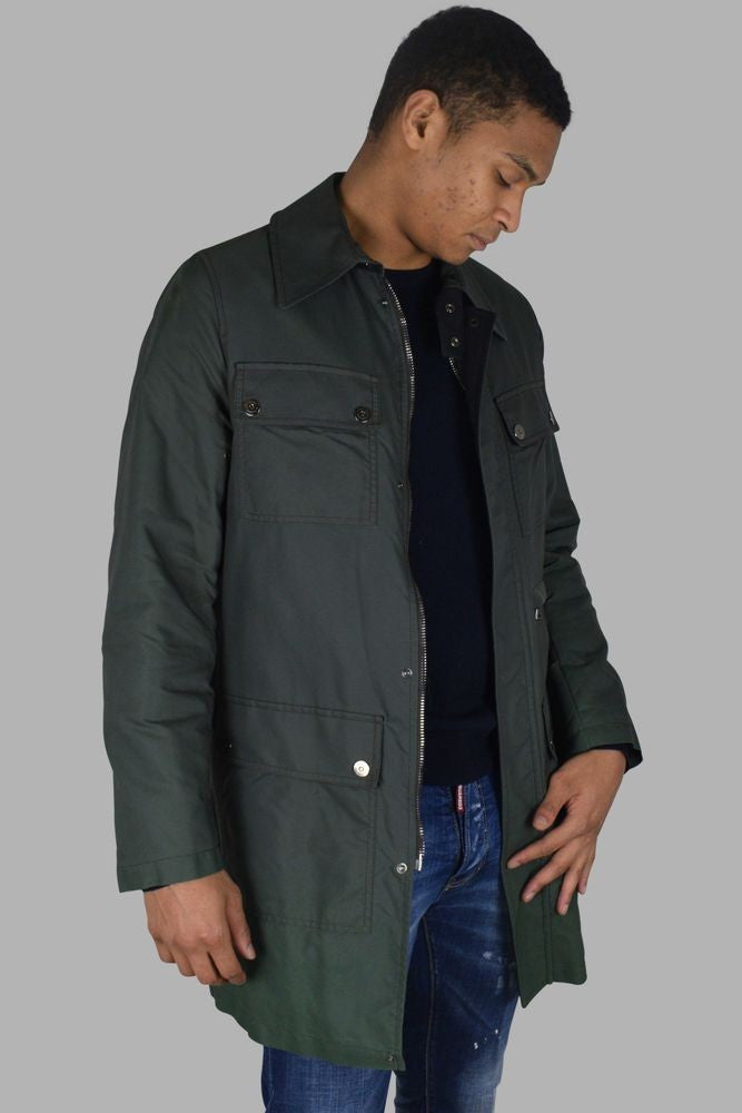 Dolce & Gabbana Khaki Nylon Coat With Structured Design