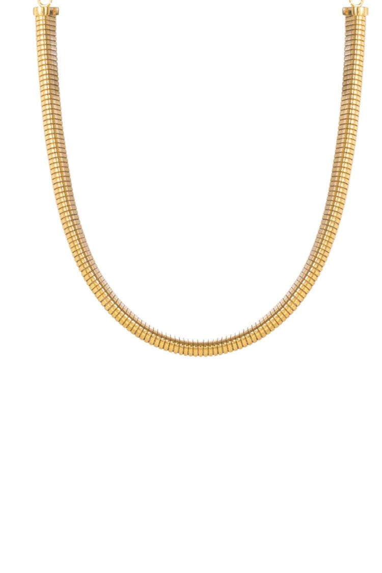 Federica Tosi Gold Cleo Flexible Segment 18K Gold Plated Bronze Necklace