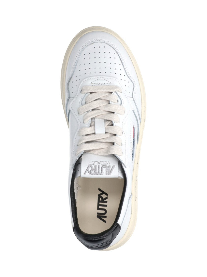 Autry White Medalist Leather Sneakers