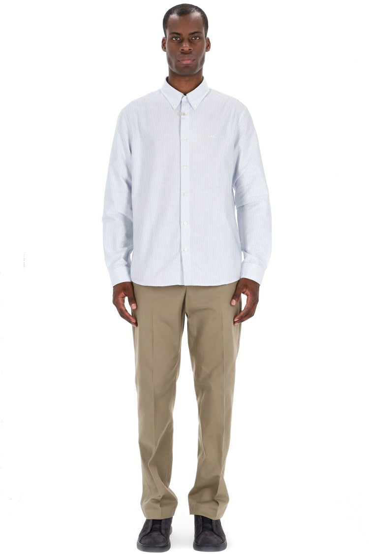 A.P.C. Standard Fit Cotton Piquet Striped Shirt