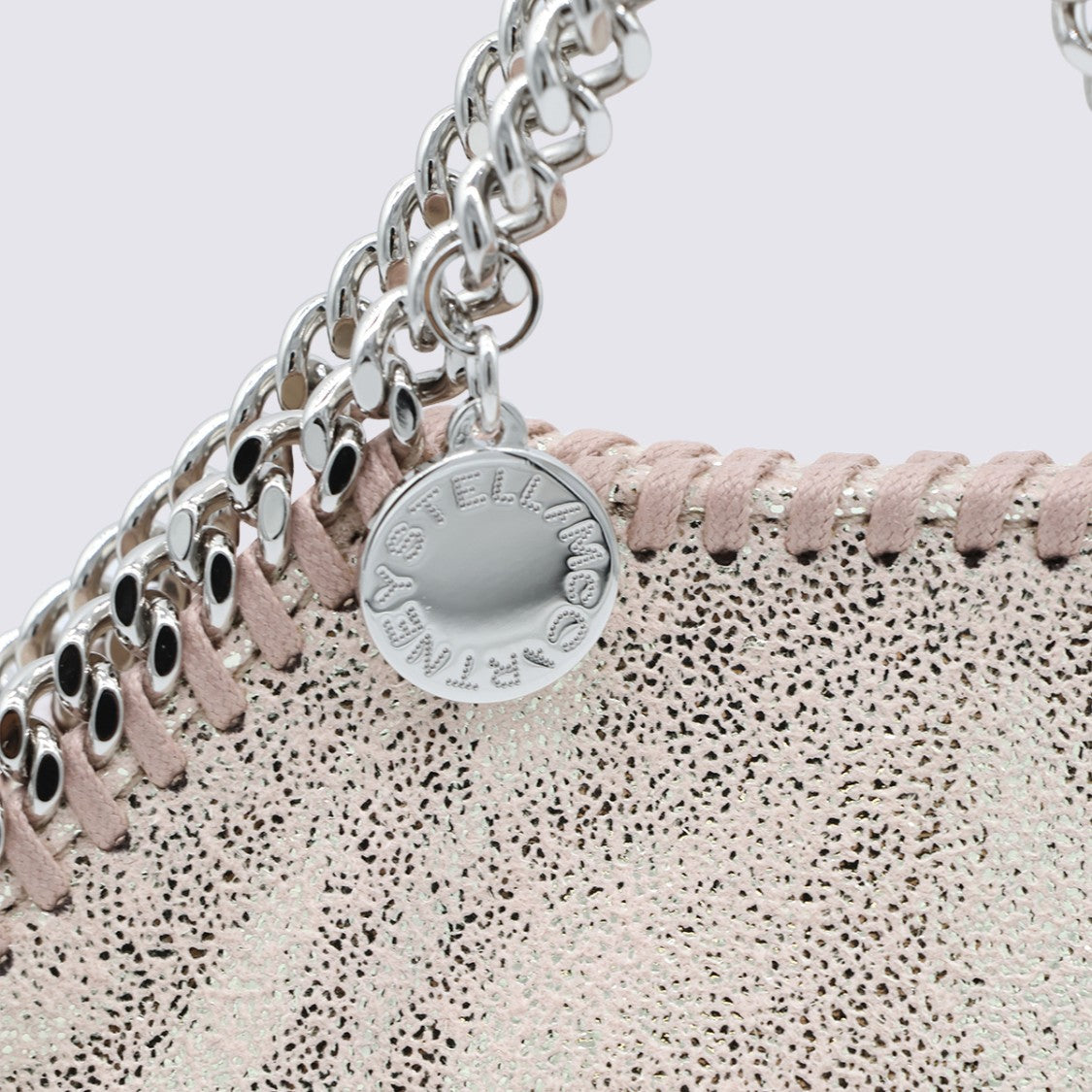 Stella Mccartney Textured Metallic Handbag With Chain Detail
