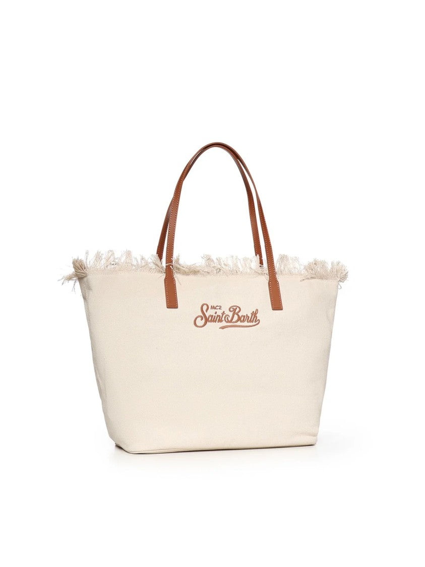 Mc2 Saint Barth Natural Sangallo Fringe City Crossbody Bag