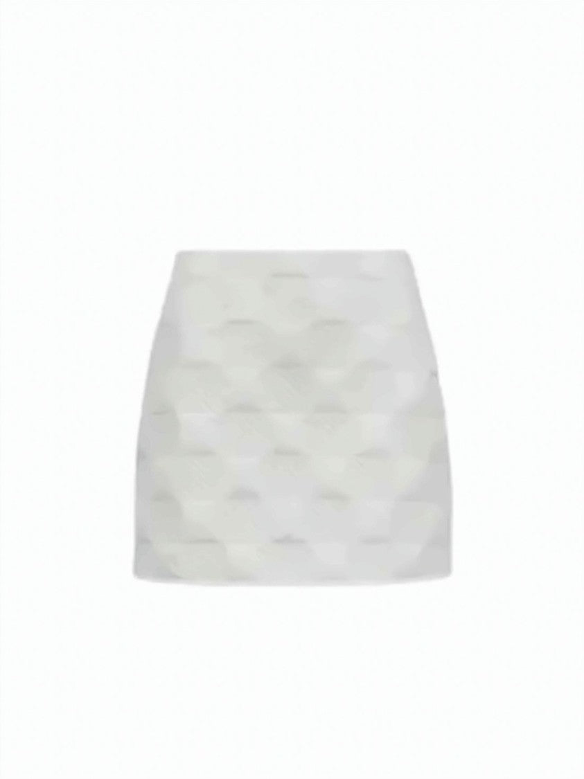Moncler Quilted White Mini Skirt With Structured Silhouette