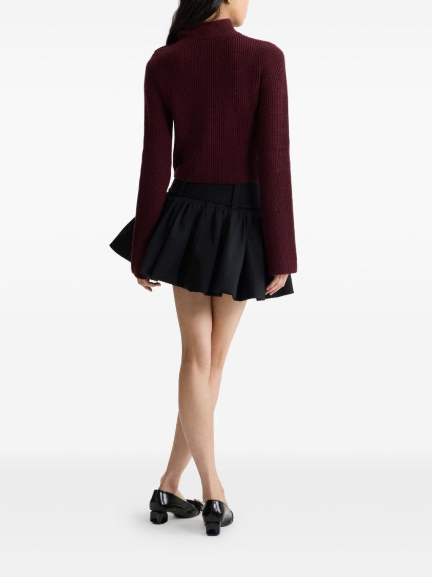 Patou Ribbed Knit Sweater With Bow Detail
