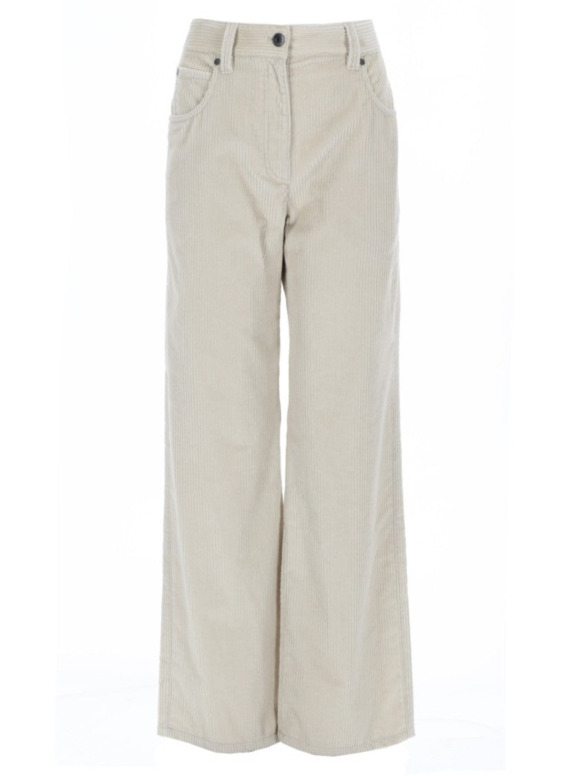 Brunello Cucinelli Wide-Leg Corduroy Pants With Classic Five-Pocket Design