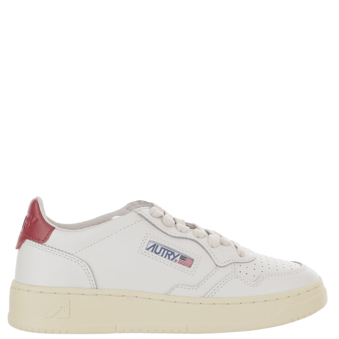 Autry Low-Top Leather Sneakers With Contrast Heel Tab And Logo Details
