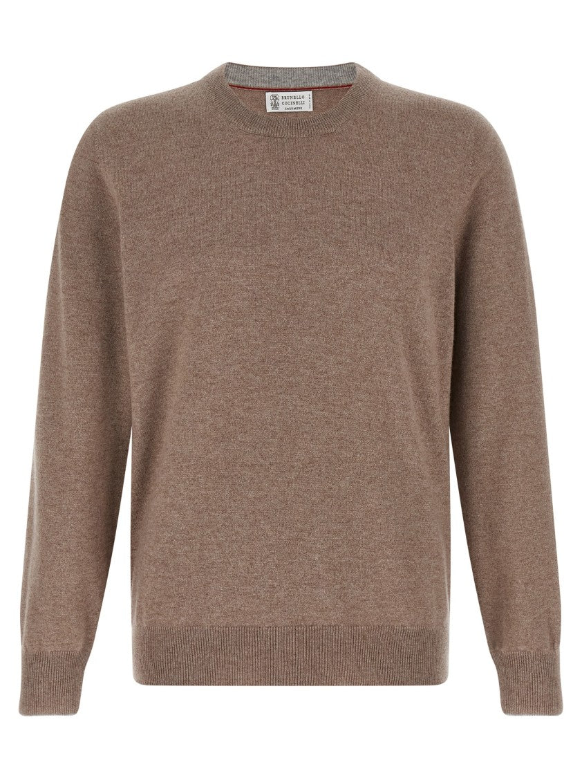 Brunello Cucinelli Brown Cashmere Sweater With Crew Neck