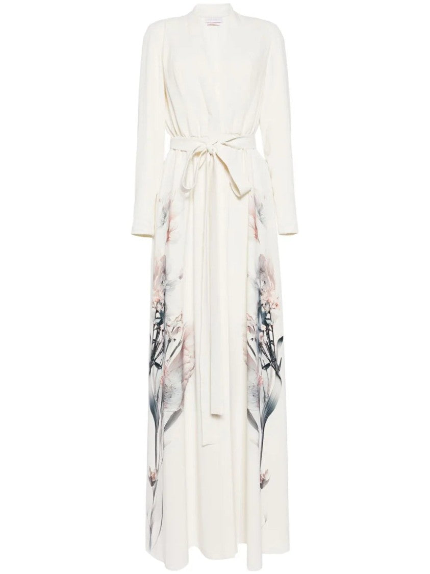 Saiid Kobeisy Crepe Floral Printed Kaftan