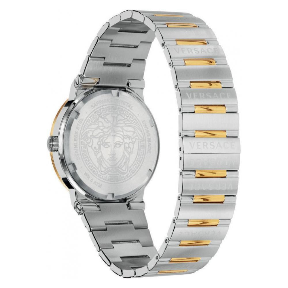 Versace Greca Logo Swiss-Made Quartz Watch With Two-Tone Finish