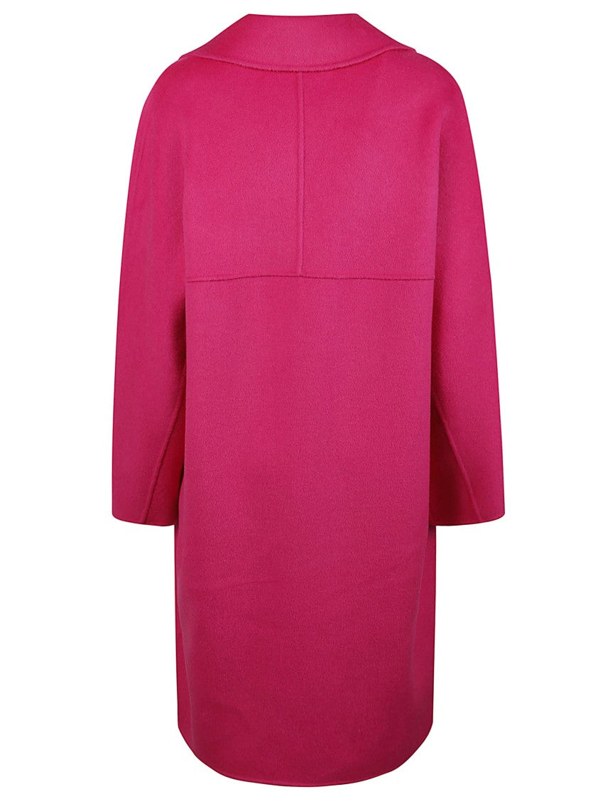 John Richmond Kairen Vibrant Pink Double-Breasted Wool Coat