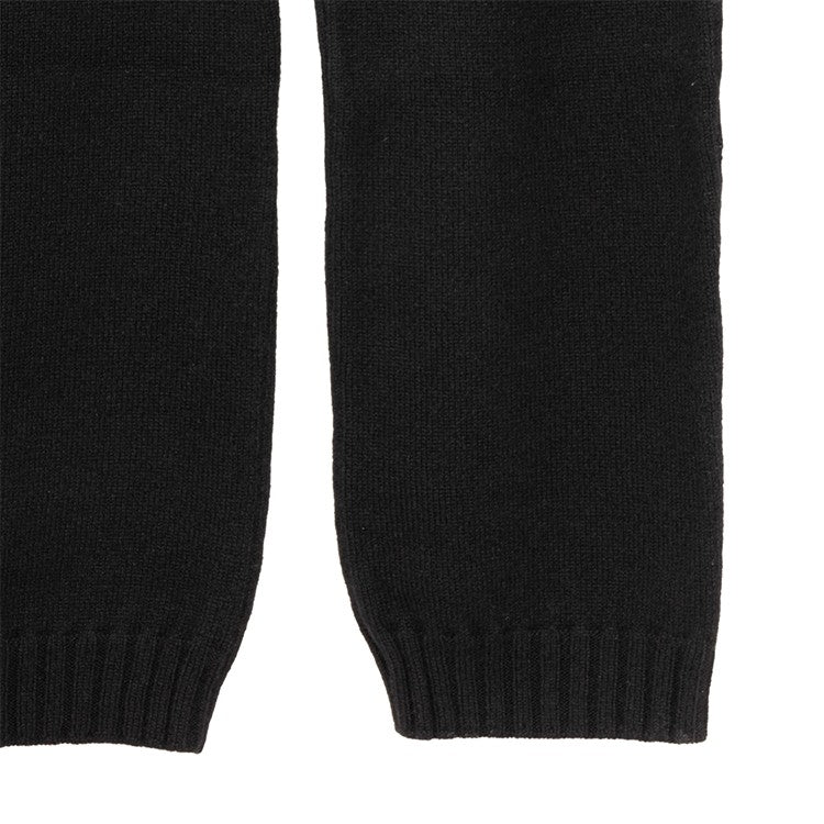 Rick Owens High-Waisted Black Cashmere Pants With Drawstring Detail