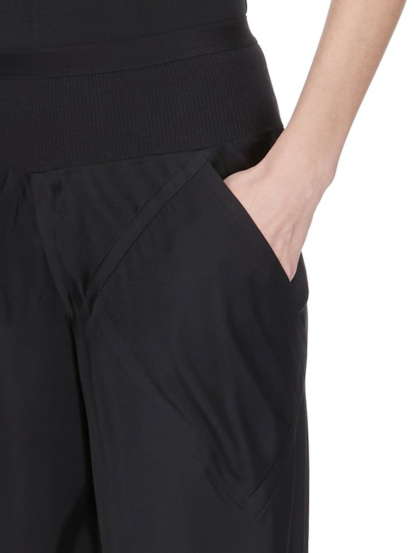 Rick Owens Floor-Length Black Charmeuse Bias Pants