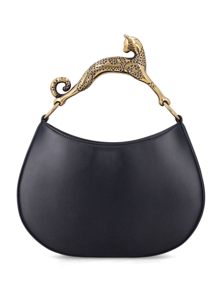 Lanvin Hobo Cat Handle Leather Shoulder Bag