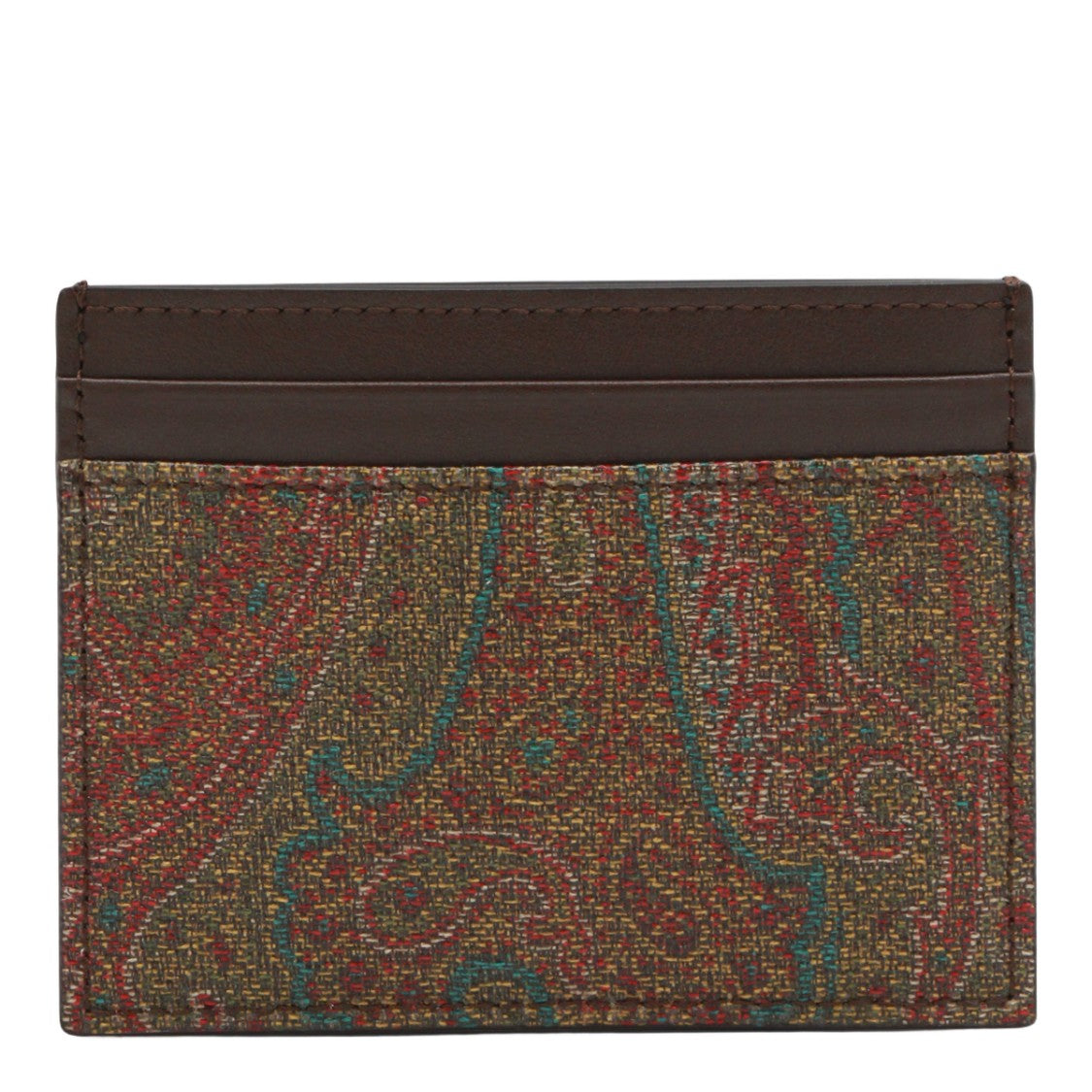 Etro Slim Textured Wallet With Paisley Pattern