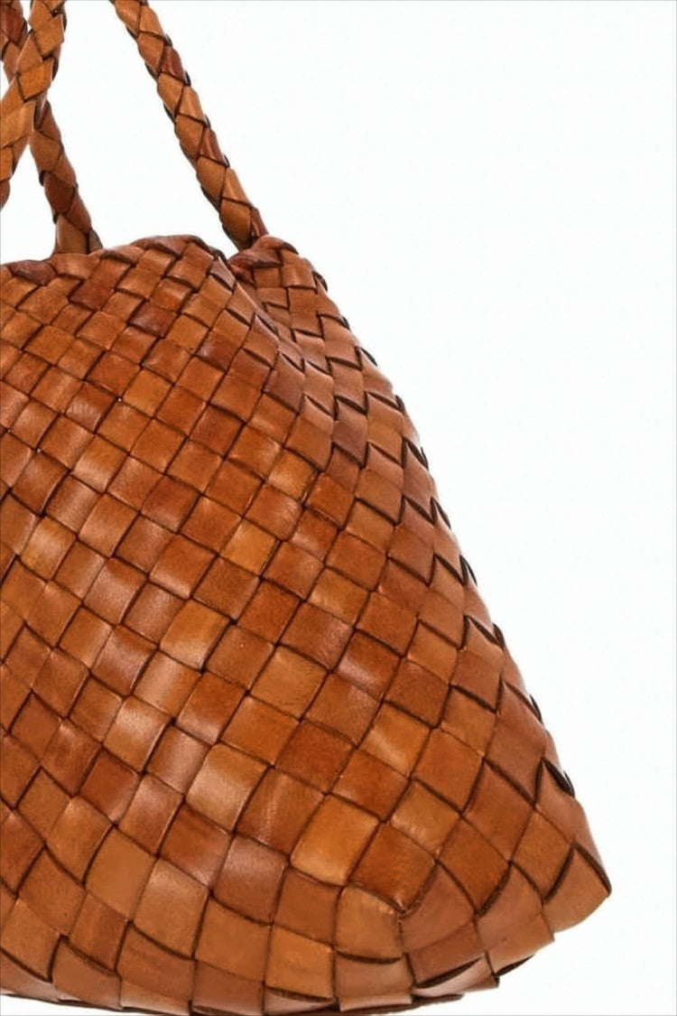 Dragon Diffusion Woven Buffalo Leather Tote With Braided Handles