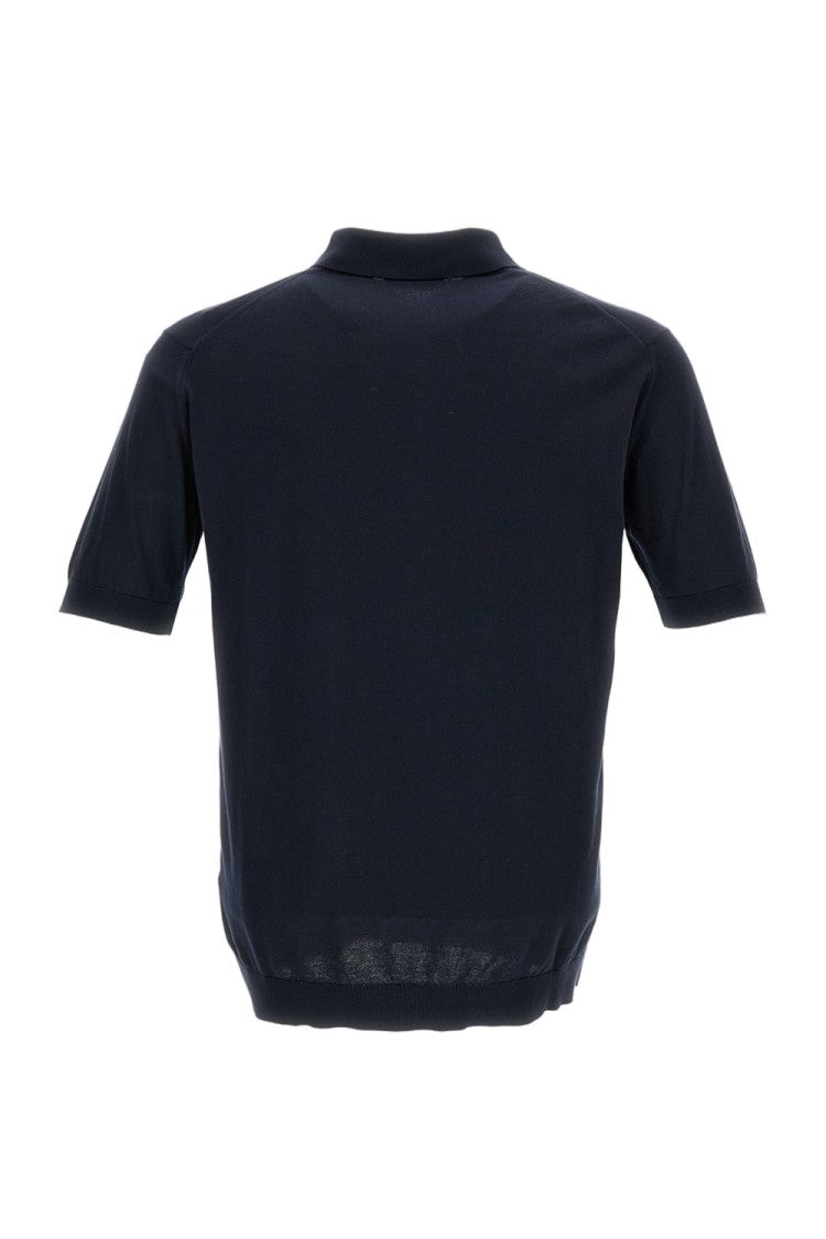 John Smedley Blue Cotton Polo T-Shirt