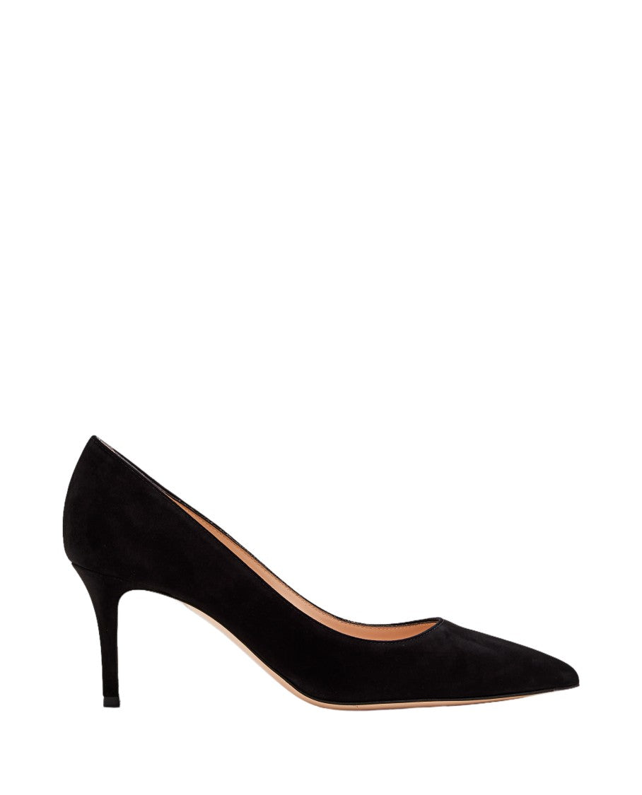 Gianvito Rossi Black Gianvito 70 Suede Stiletto Heel Pumps