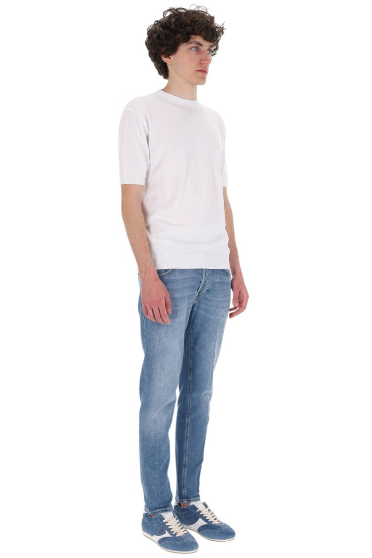 Barba White Cotton Knit T-Shirt
