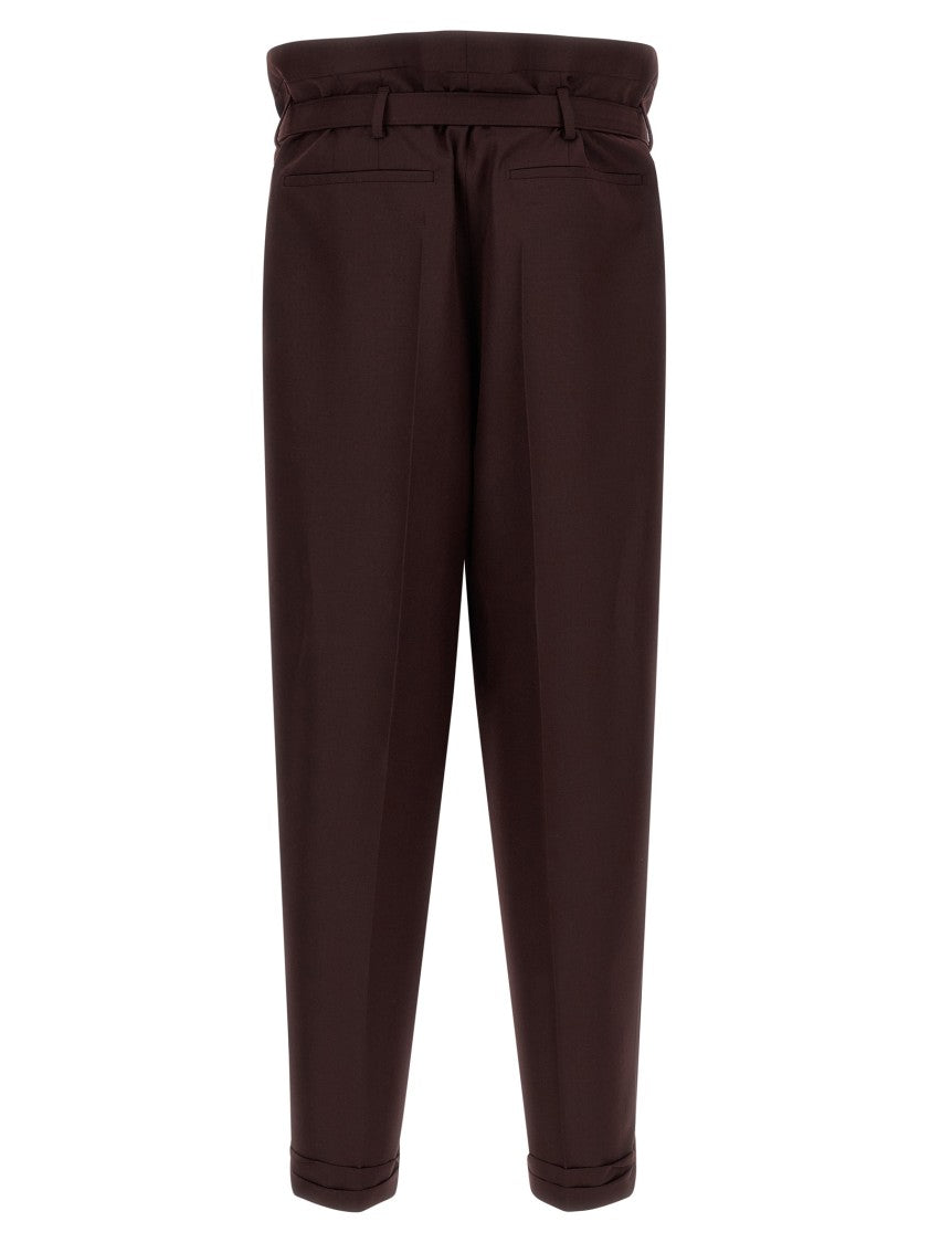 Saint Laurent 'Paper-Bag' Wool And Mohair Blend Trousers