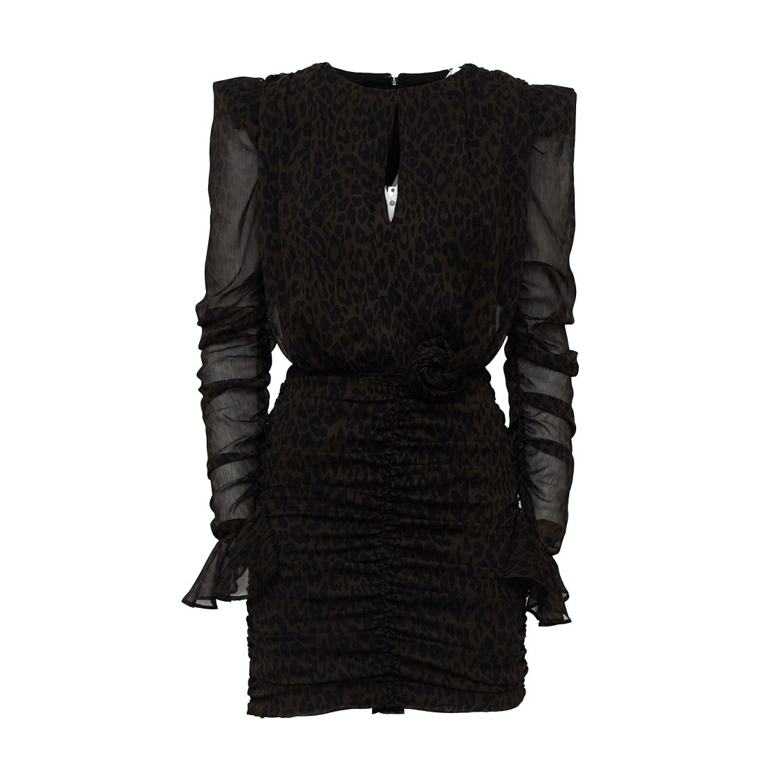 Rotate Torenia Ruched Flower Mini Dress