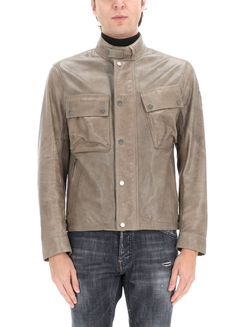 Belstaff Racemaster Air Cow Leather Stand Collar Jacket