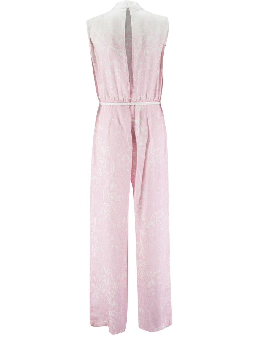 Ermanno Firenze Pink Lace Viscose Jumpsuit