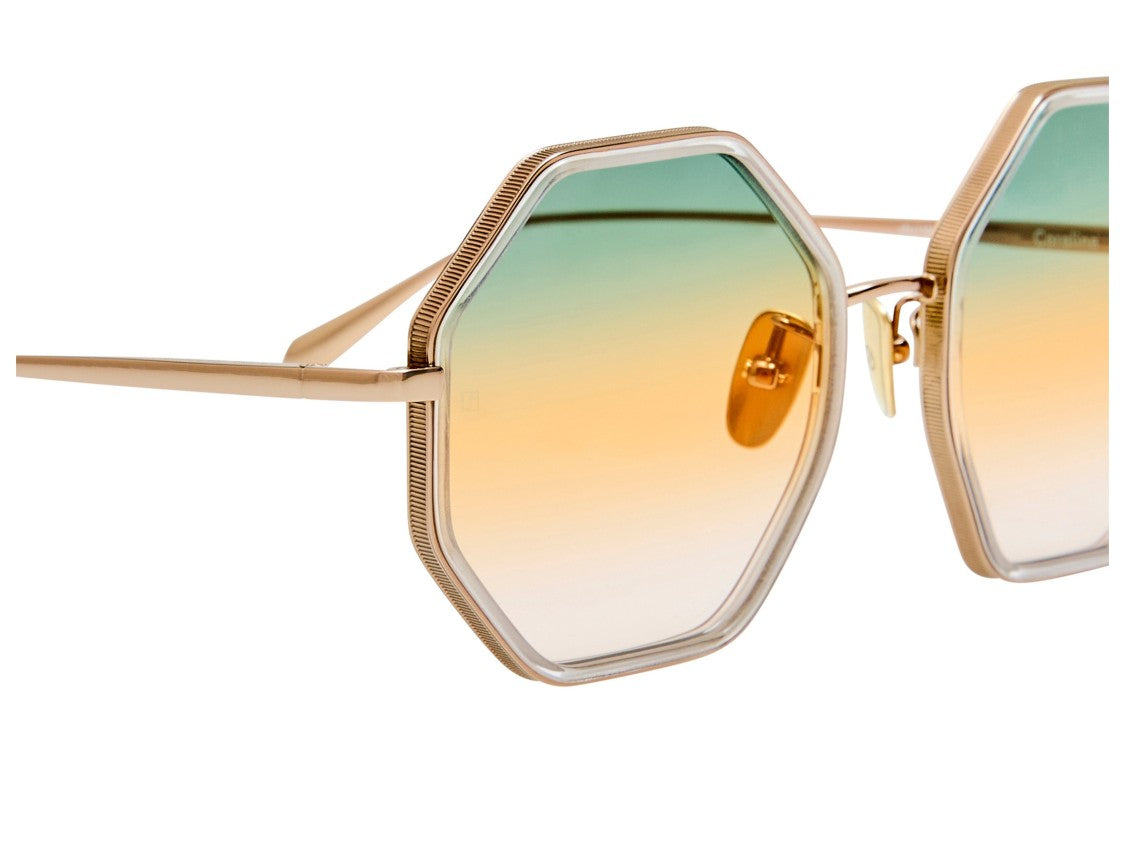 Linda Farrow Gold Lfl1709 Gradient Octagonal Sunglasses