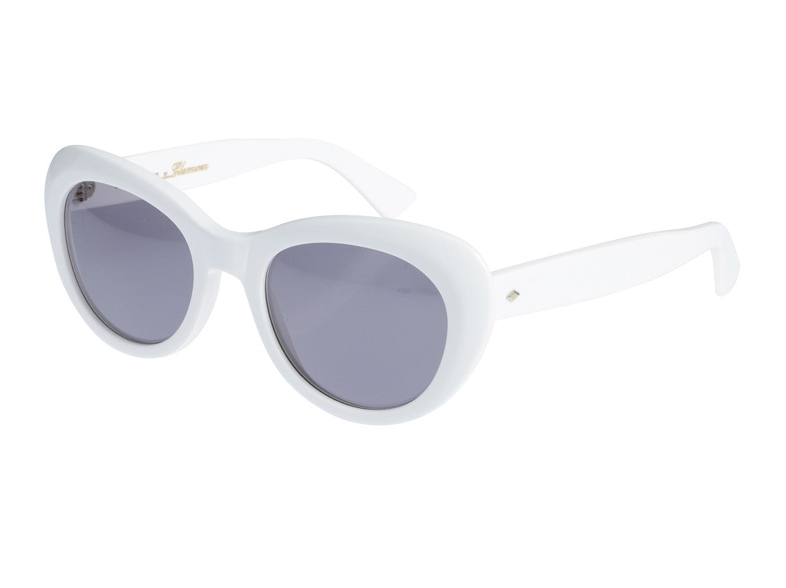 Kador Capri New-S Glossy White Oversized Cat-Eye Sunglasses