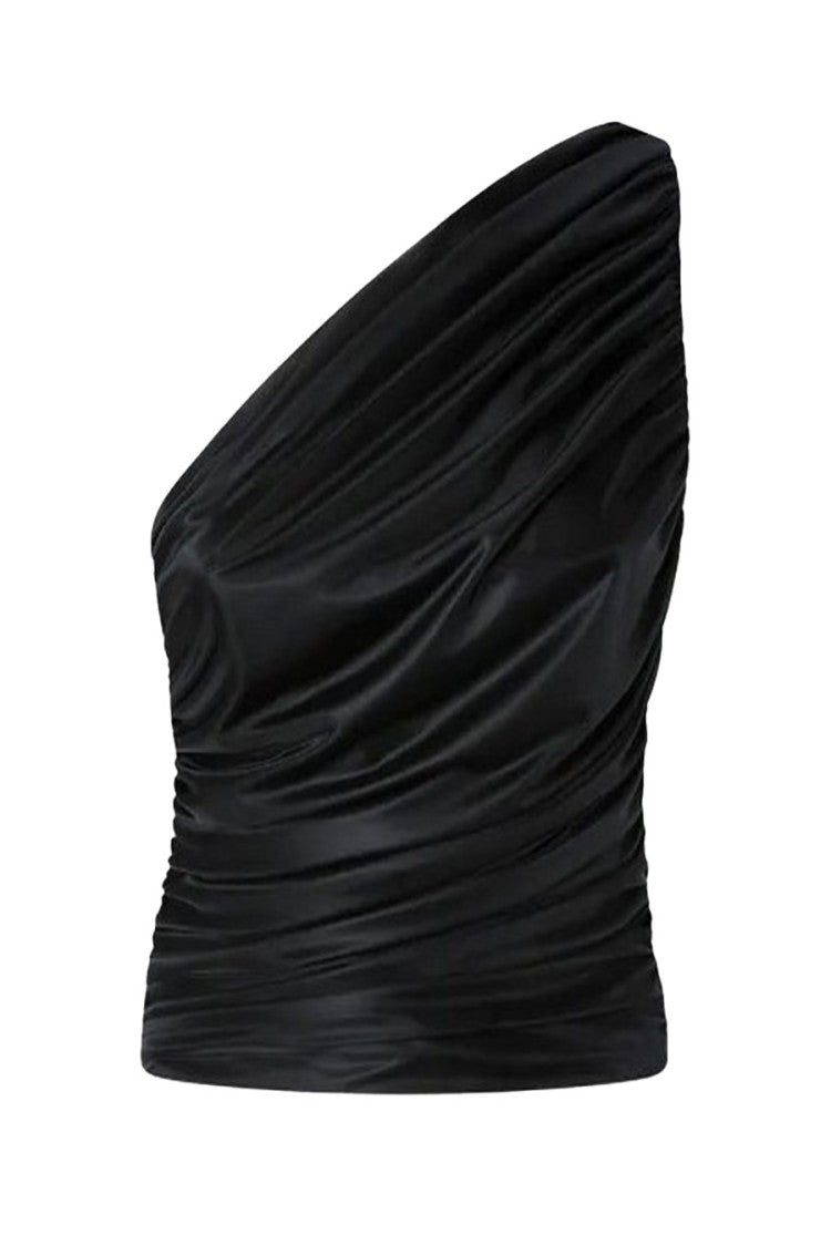 Pinko One-Shoulder Draped Top With Ruched Detailing