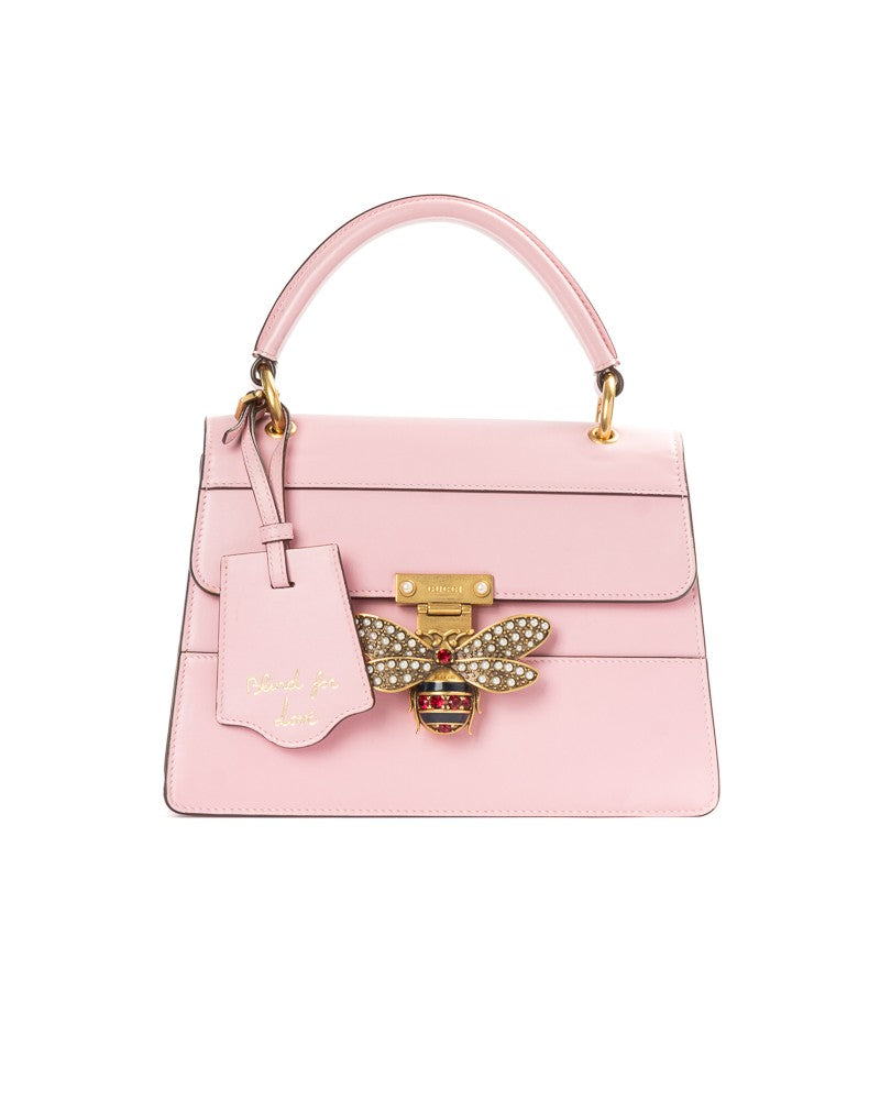 Gucci Pink Queen Margaret Mm Smooth Leather Shoulder Bag