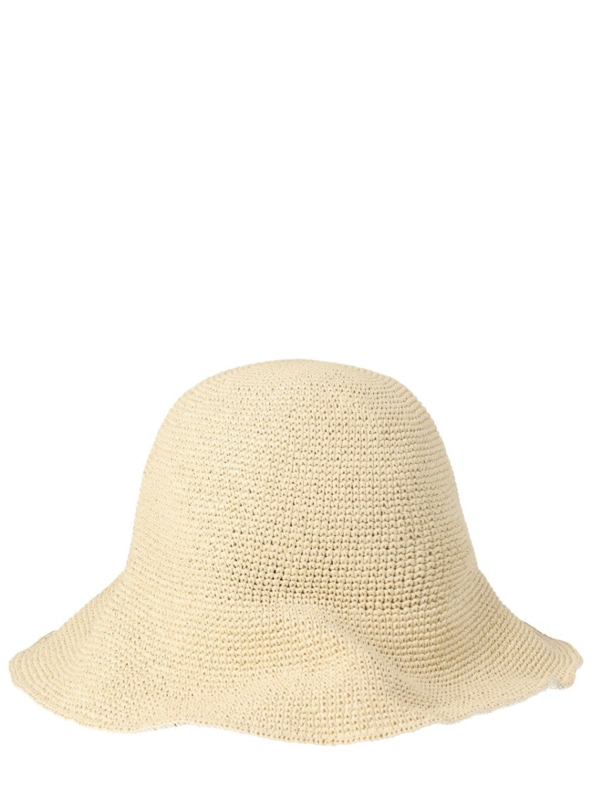 Ruslan Baginskiy Woven Straw Wavy Edge Hat