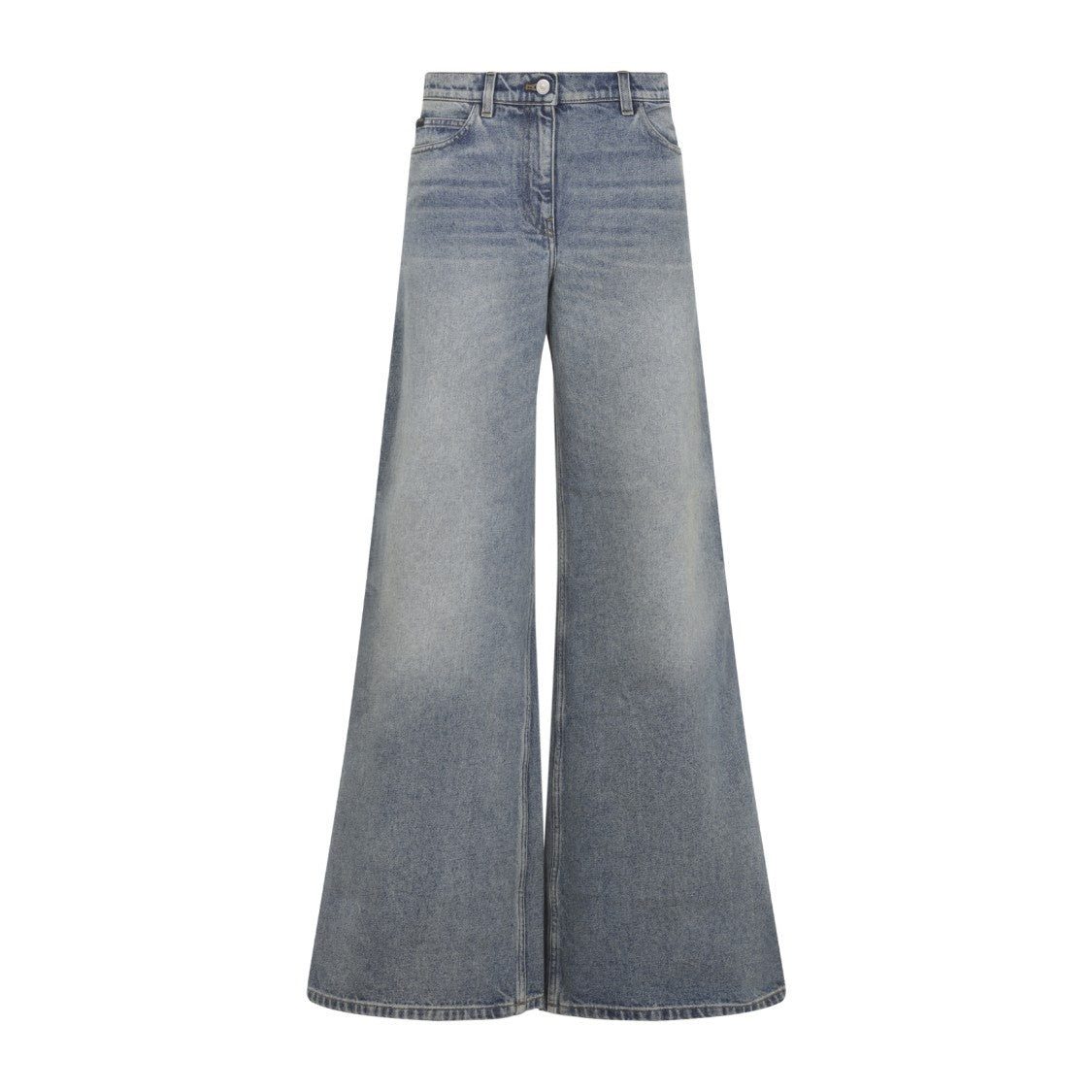 Courrèges Baggy Hammer Mid Blue Cotton Jeans