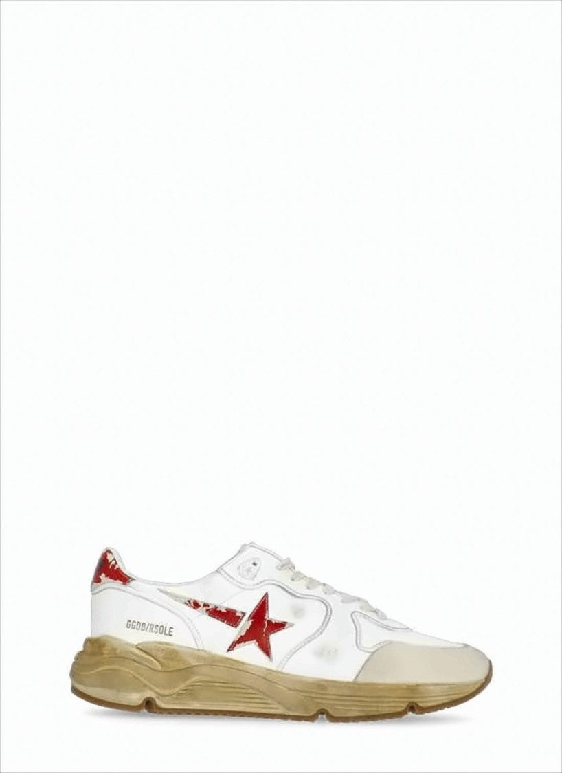 Golden Goose Distressed White Leather Sneakers