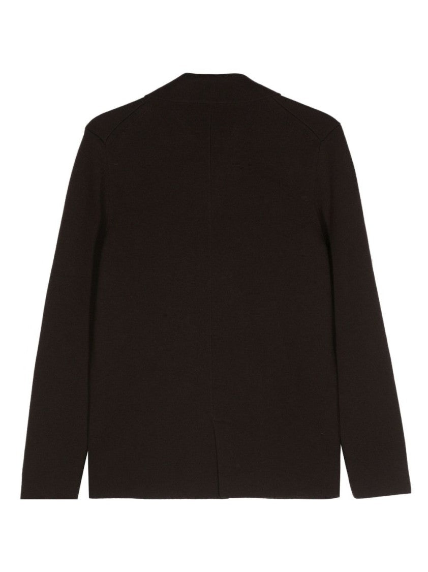 Drumohr Double-Breasted Black Blazer In Pure Merino Wool
